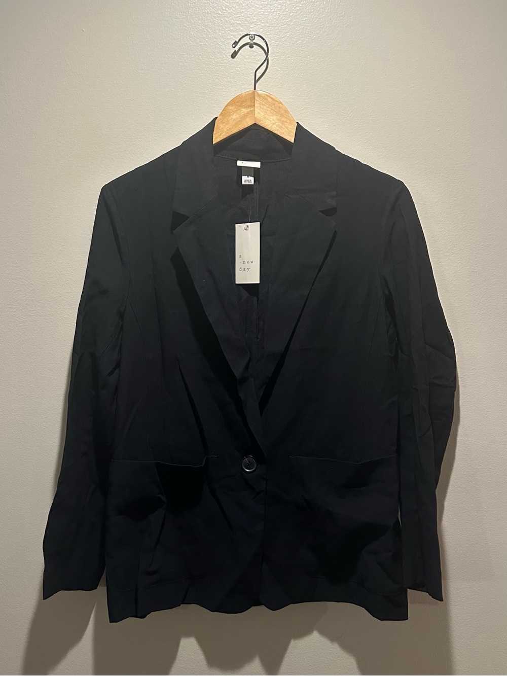 a new day Black Single-Button Notch Lapel Blazer